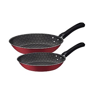 Jogo Frigideira Alum 2Pc Caribe Vermelho Tramontina 27899438