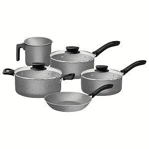 Jogo Panelas Alum 5Pc Linz Cinza Tramontina 28299601