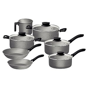 Jogo Panelas Alum 7Pc Linz Cinza Tramontina 28299602
