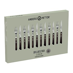 Garfo Faca Churrasco Inox 12Pc Castanho Tramontina 29899223