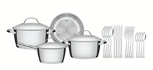 Jg Panelas Aco Inox 4Pc Allegr +Faq Tramontina 65650241