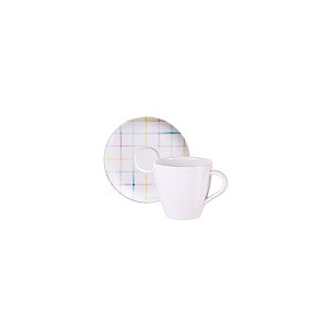 Xicara Pires Cha Sweet Color Porcelana Tramontina 96580123
