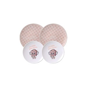 Kit Pratos 4Pcs Groovy Porcelana Tramontina 96950281