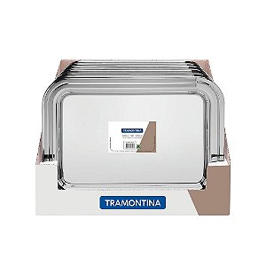 6 Bandeja Retangular Inox 42Cm 30Cm Tramontina 61529425