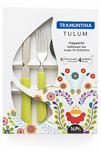 Faqueiro Talher Tramontina Tulum 16 Peças Verde Pistache 23299280