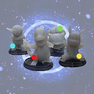 Pokemons inicias Kanto 28mm ESCOLHER POR COR