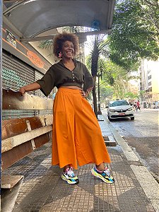 Calça Pantacourt Sisã - Mostarda