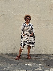 Túnica Malê - Estampa P/B