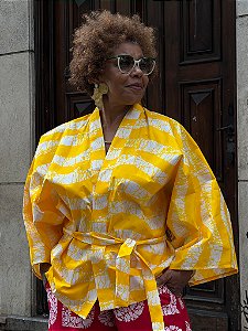 Kimono Clara - Estampado Amarelo