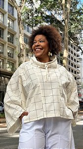 Blusa Aroeira - Branca Quadriculada