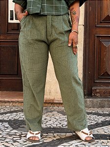Calça Bell Hooks - Veludo Cotelê Verde