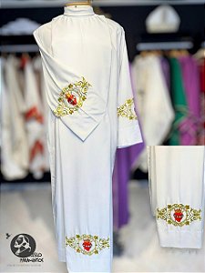 Túnica Bordada- imaculado Coração de Maria