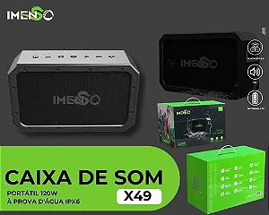 IMENSO CAIXA DE SOM PORTÁTIL 120W À PROVA D'ÁGUA IPX6 X49