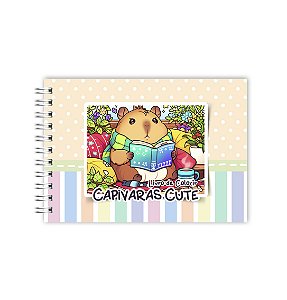 Livro de colorir Capivaras Cute - Capa Amarela