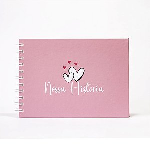 Álbum Scrapbook 15x21 - Nossa História - Rosa
