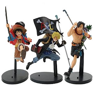 Conjunto 3 Figures Luffy Sabo Ace Brotherhood 2 One Piece