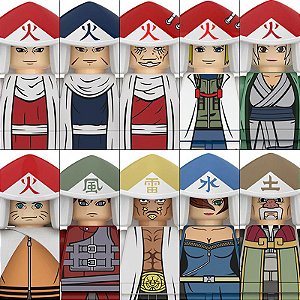 Conjunto com 10 Personagens Hokages Naruto