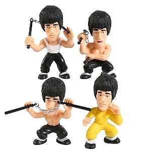 Conjunto com 4 Figures Bruce Lee Kung Fu Master