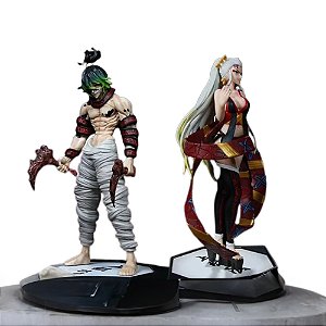 Pack 2 Estátuas Gyutaro e Daki - Demon Slayer