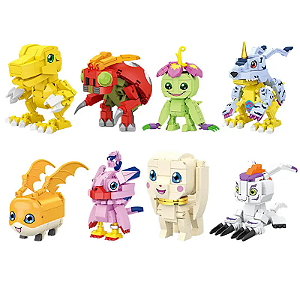 Pack com 8 Kit's Blocos de Montar Digimon