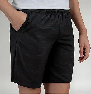 Bermuda Ogochi Boxer Tactel Plus Size Longa Preto Riscado: