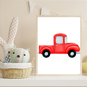Quadro Caminhonete Vermelha