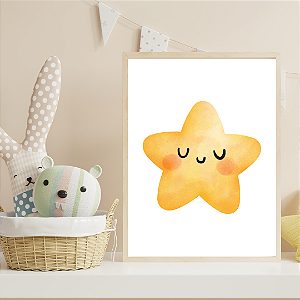 Quadro Estrela Aquarelado