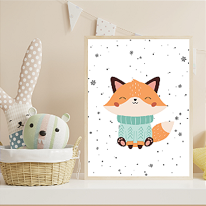 Quadro Raposa na Neve