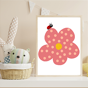 Quadro Flor e Joaninha