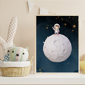 Quadro Astronauta na Lua Menino