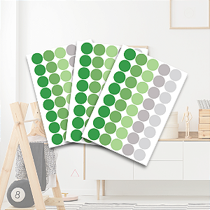 Adesivo Poá Tons de Verde