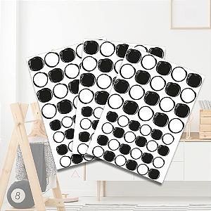 Adesivo Poá Irregular Preto