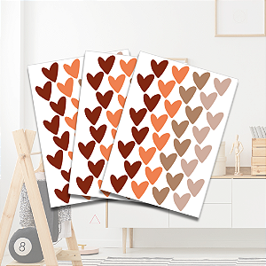 Adesivo Coração Tons Terrosos