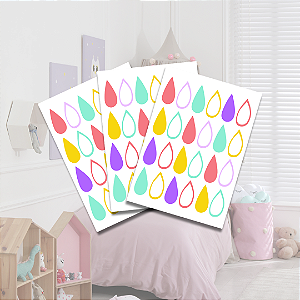 Adesivo Gotas Coloridas e Transparente