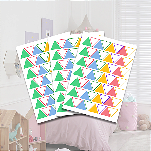 Adesivo Triângulo Colorido e Transparente