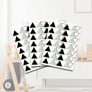 Adesivo Triângulo Preto, Cinza e Transparente