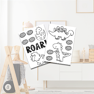 Adesivo Transparente Dinossauro Preto