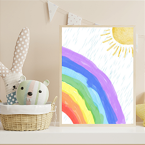 Quadro Arco Íris Aquarela