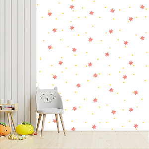 Papel de Parede Poá e Florzinhas