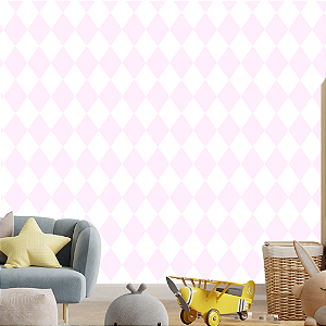 Papel de Parede Losango Rosa
