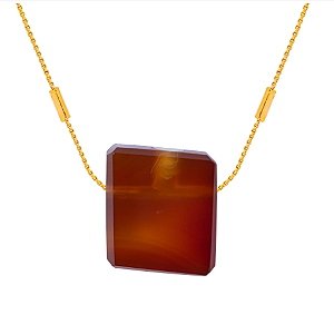 Colar Difusor Minimalista Ágata - Banho de Ouro - Naturezza