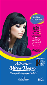 Henê Gel Modelo Alisador Ultra Negro Preto Azulado 180g
