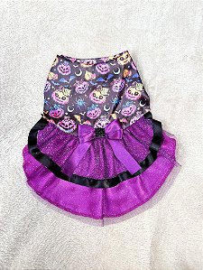 Vestido Para Pet: Vestido Preto E Roxo Halloween