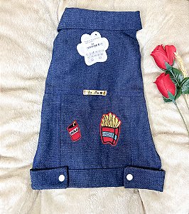 Roupa Pet: Colete Jeans Fries E Cola Pet Arts
