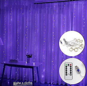 Cortina de Led Lilás 3M X 3M