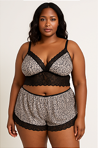 Baby Doll cropt animal print plus size