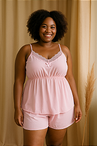 Baby Doll Plus Size em Poliéster e Elastano – Elegância e Conforto