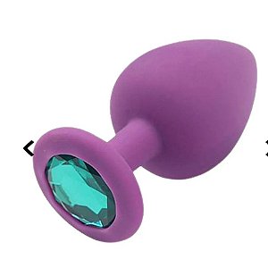 Plug Anal Roxo Com Pedra Tamanho M