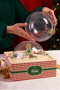 Natal - Caixa para Sobremesa com Bola Natal Premium