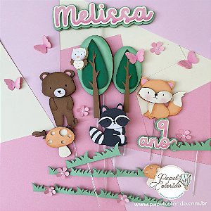 Topo de Bolo: Bosque menina em camadas 2